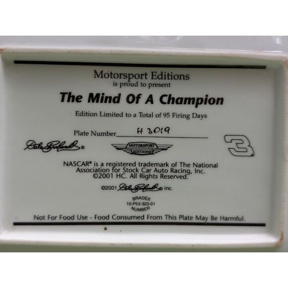 Dale Earnhardt Motorsport Editions Commemorative Plates Limited Edition - Picture 3 of 11